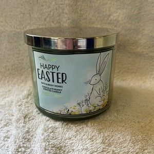 Bath & Body Works Happy Easter Chocolate Bunny Scented Candle 14.5Boz 3 Wick NEW